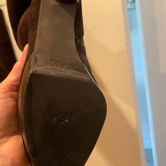 Stuart Weitzman over the knee platform boots with stacked wood heel - Picture 10 of 11